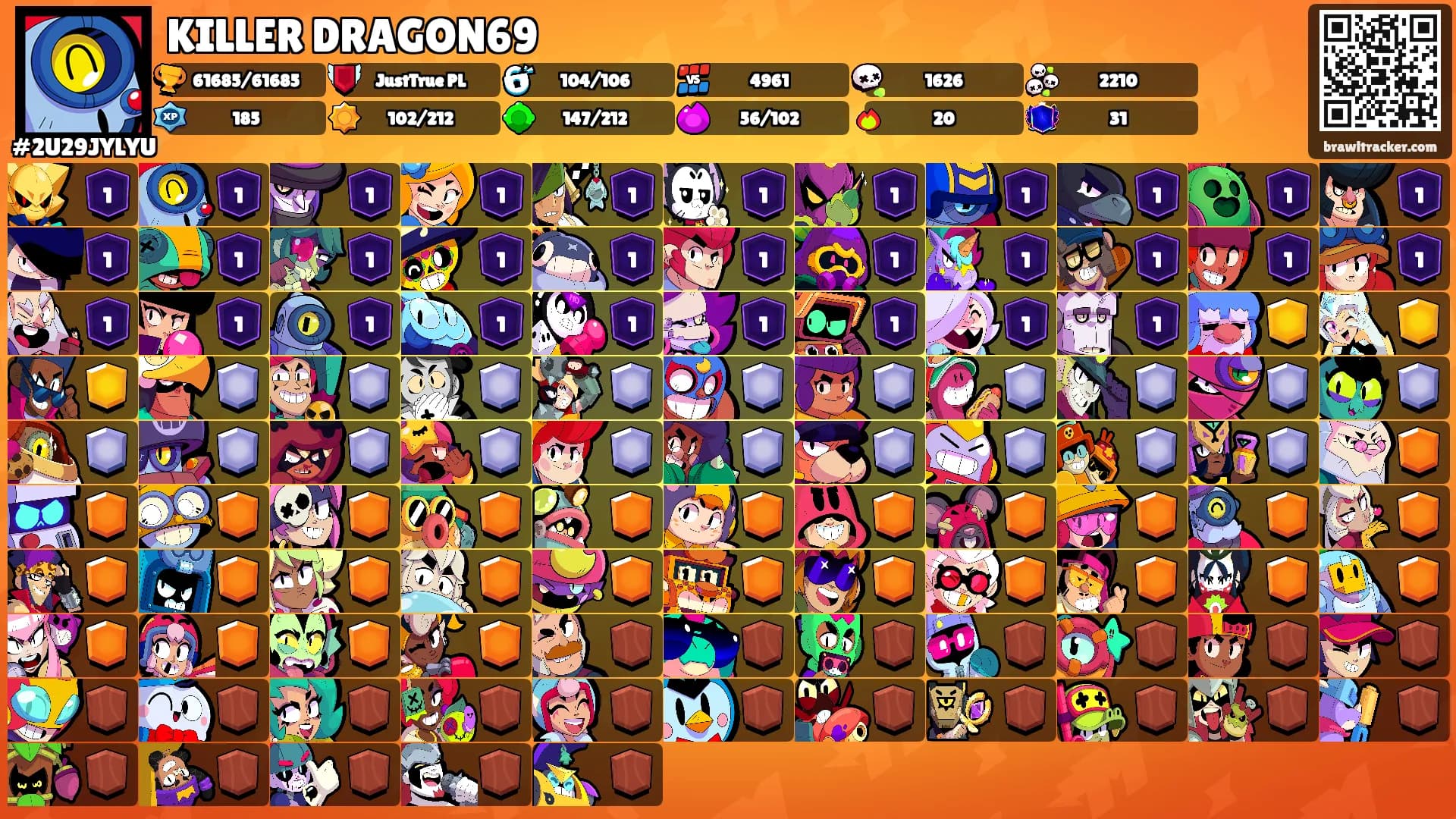KILLER DRAGON69's Ranks