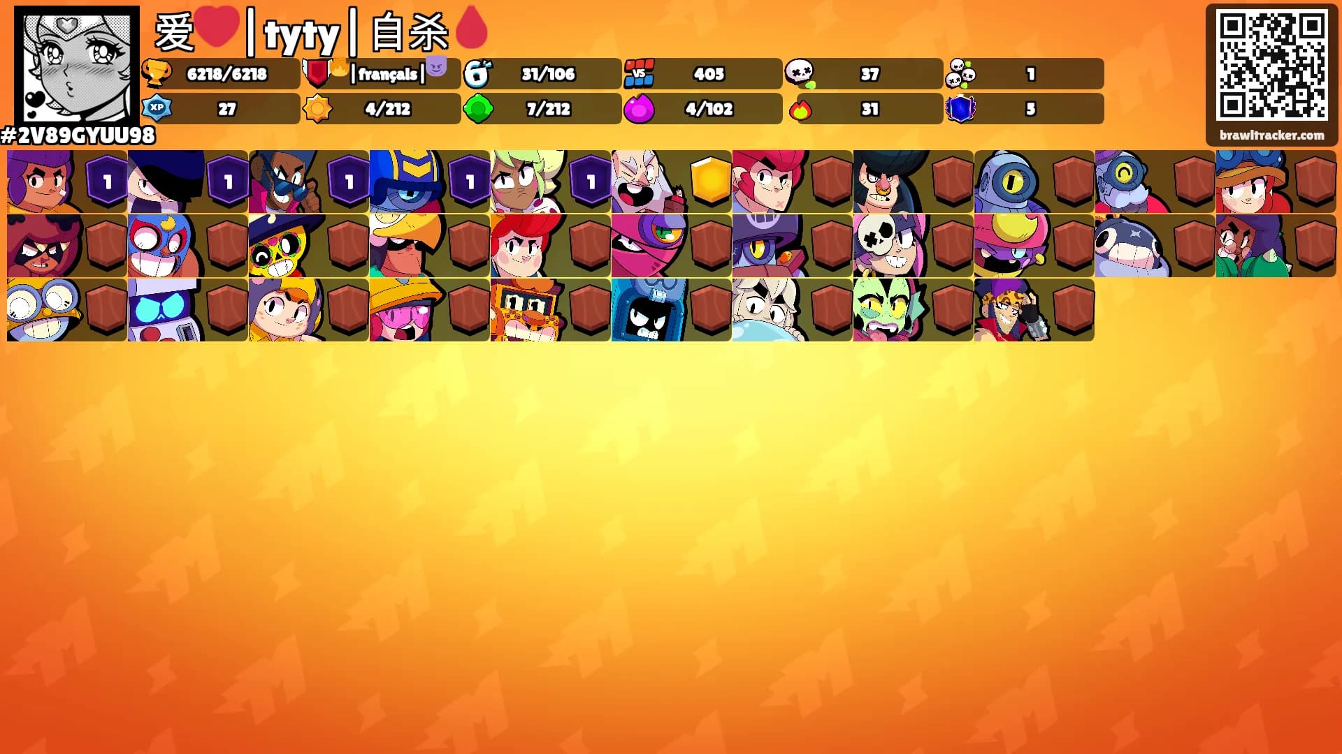 爱❤️|tyty|自杀🩸's Ranks