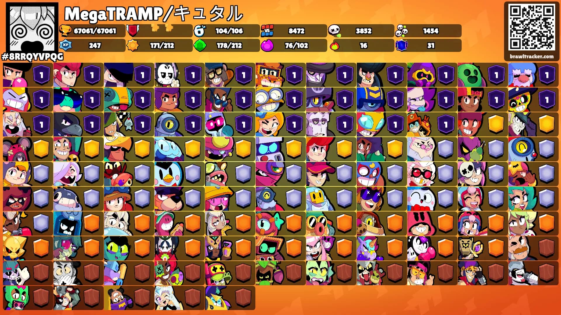 MegaTRAMP/キュタル's Ranks