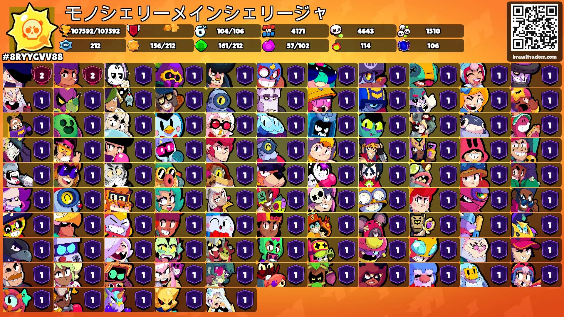 モノシェリーメインシェリージャ's Ranks
