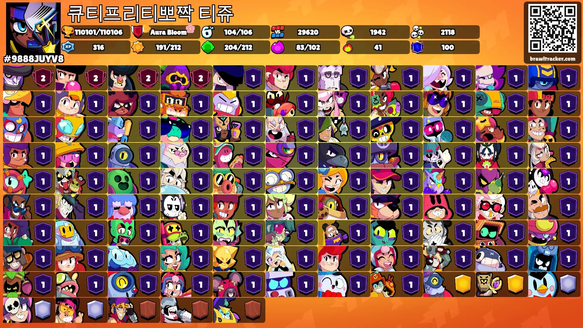 큐티프리티뽀짝 티쥬's Ranks