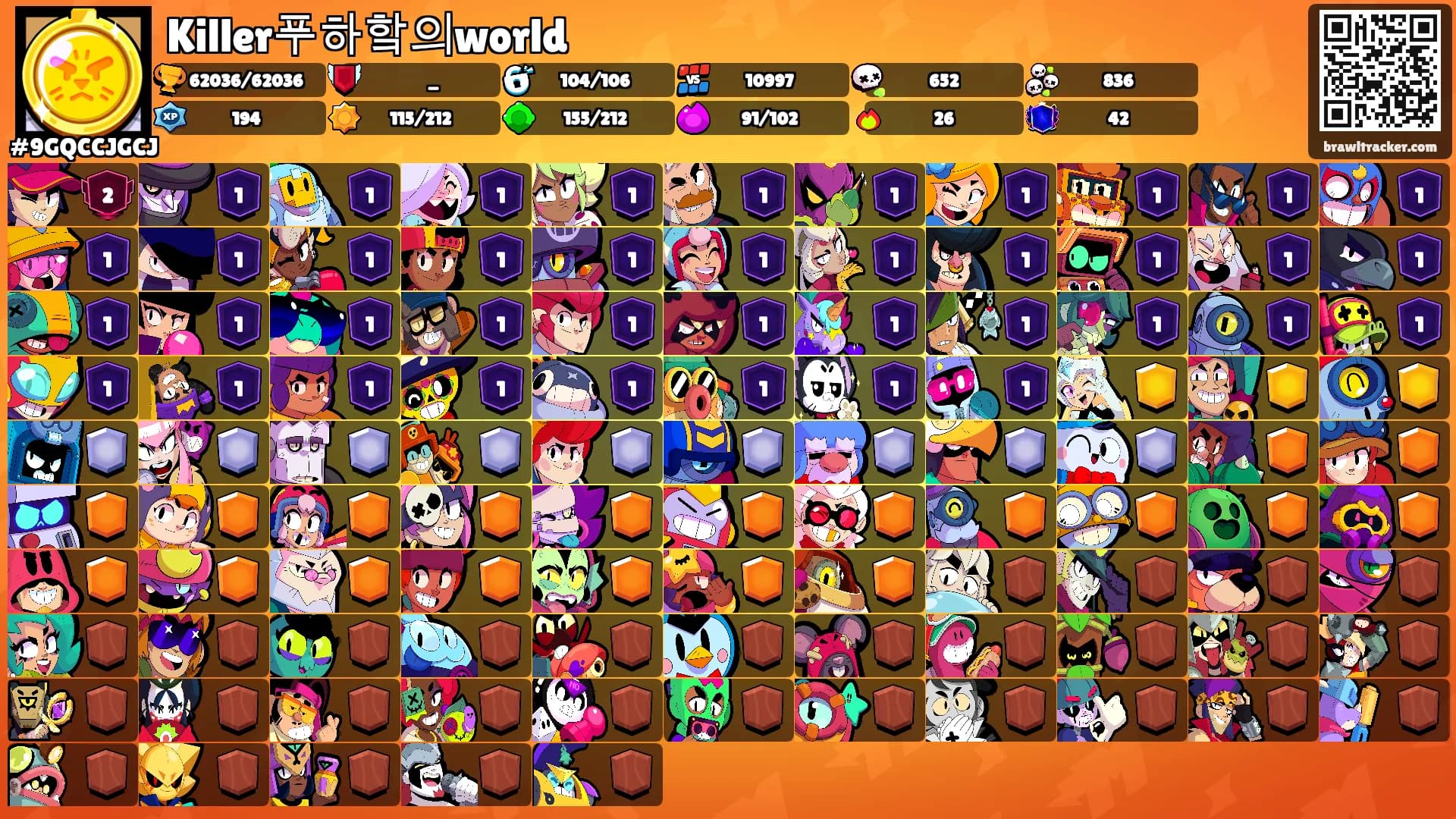 Killer푸하핰의world's Ranks
