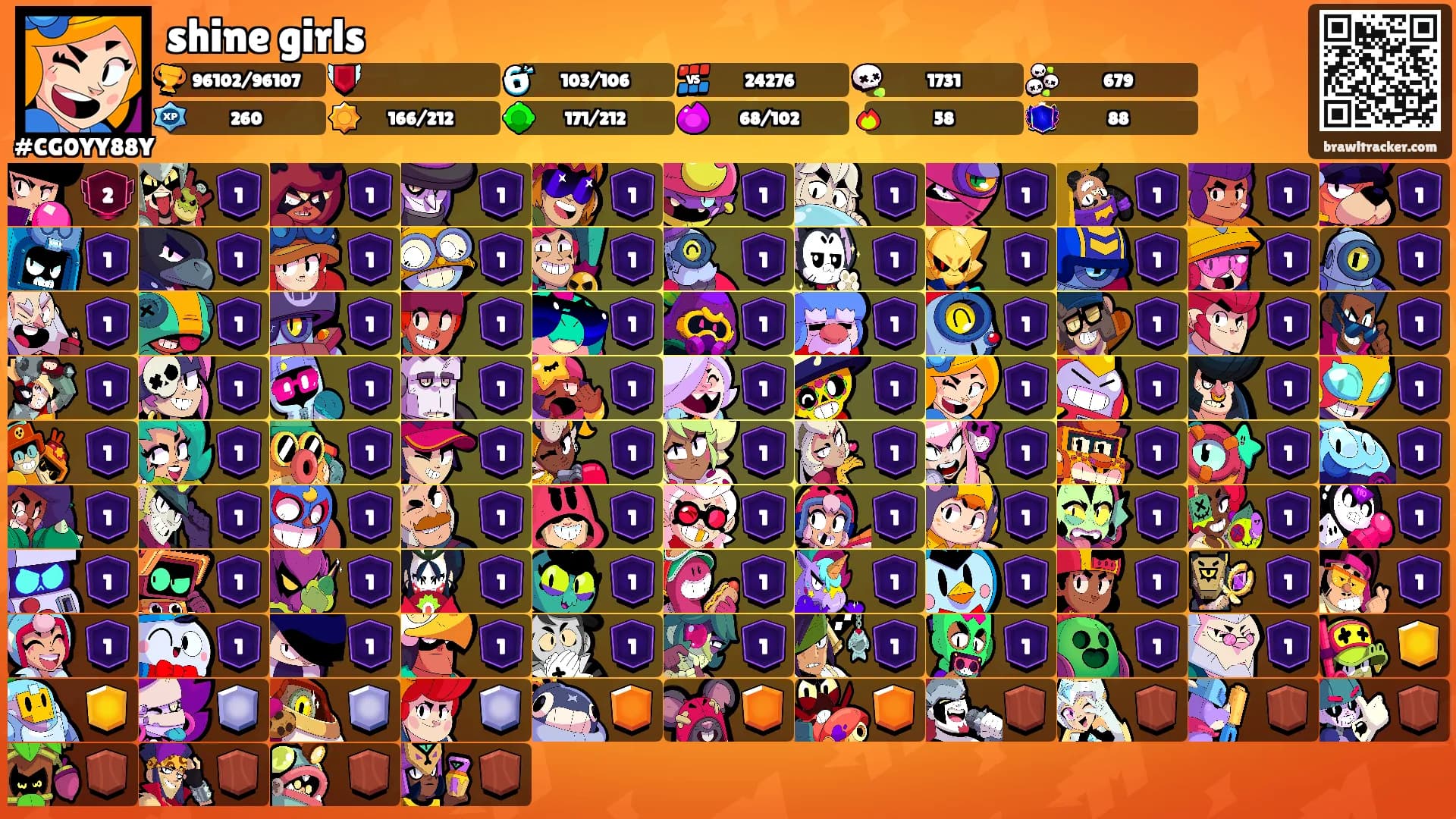 shine girls's Ranks