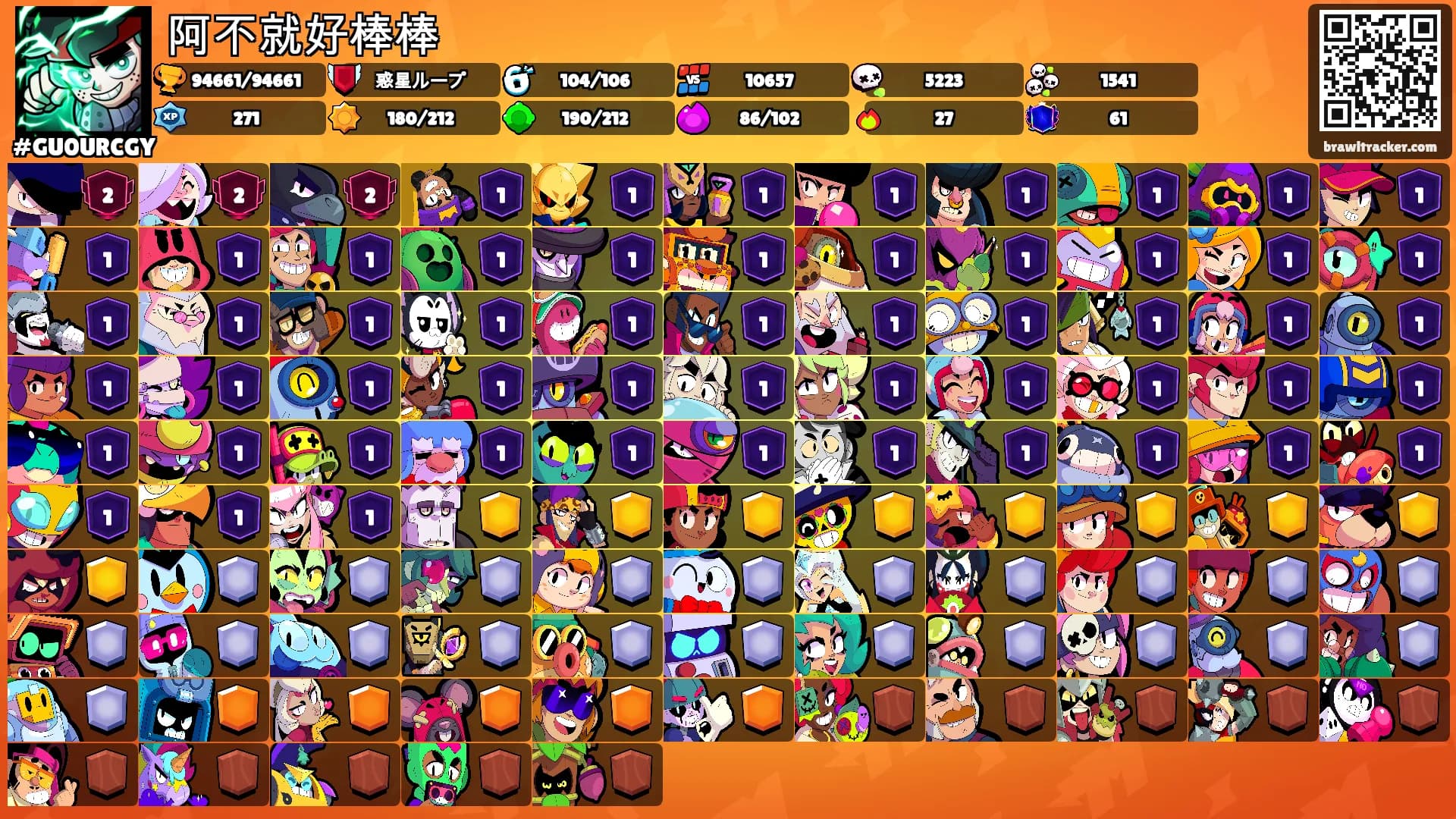 阿不就好棒棒's Ranks
