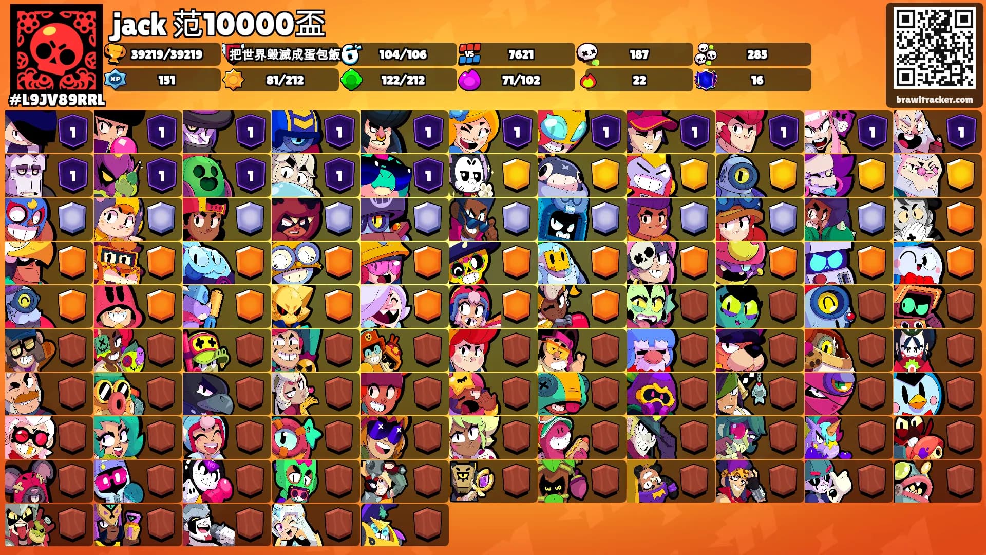 jack 范10000盃's Ranks