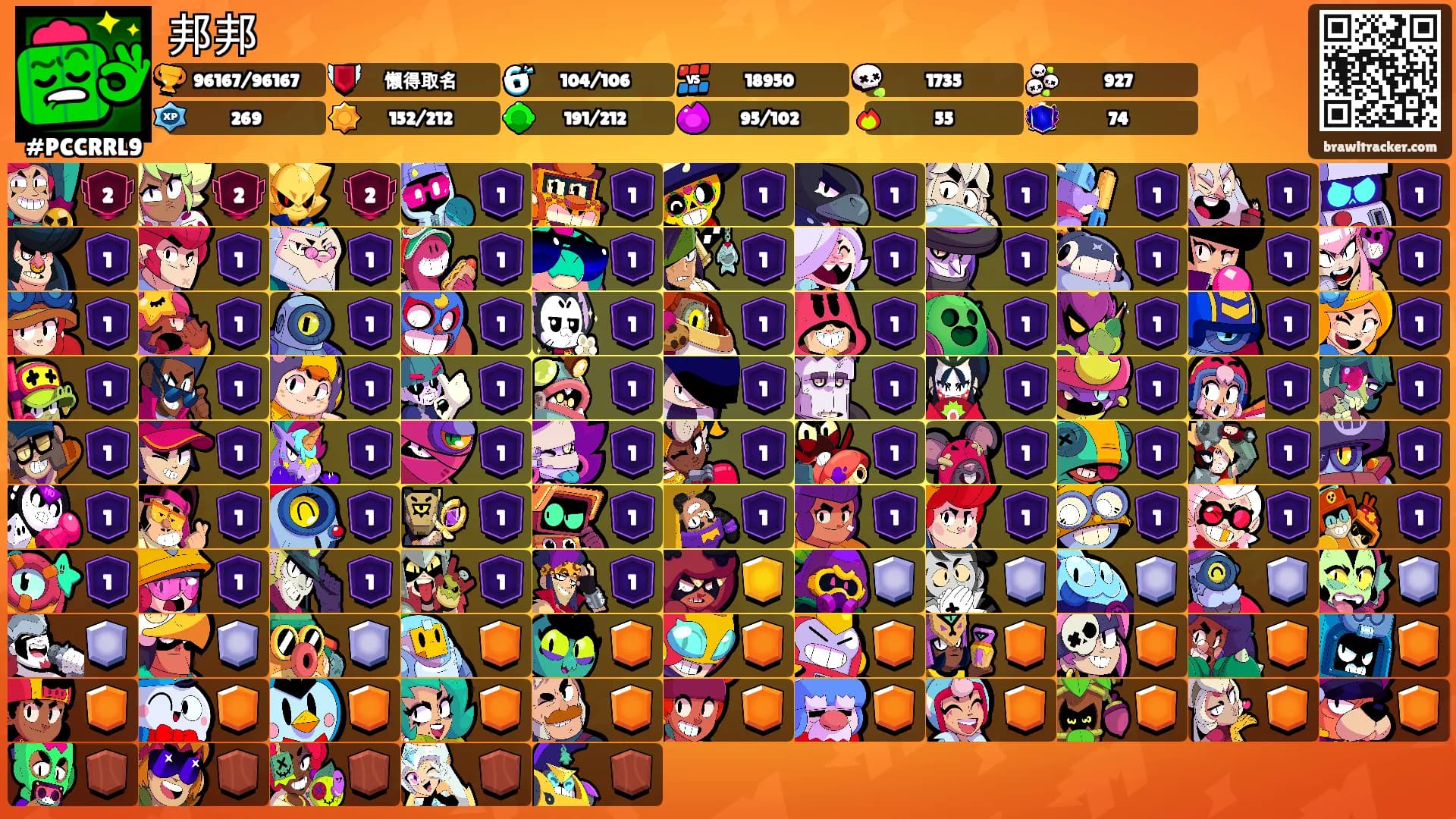 邦邦's Ranks