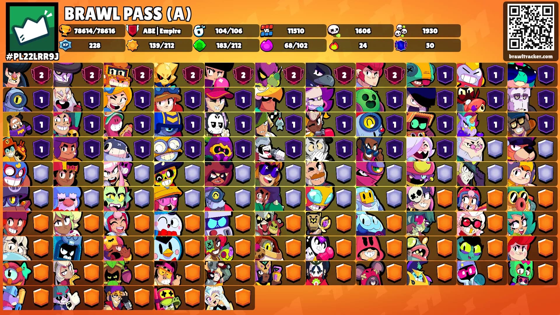 BRAWL PASS (A)'s Ranks