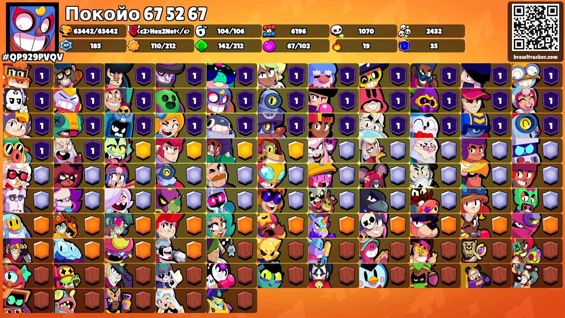 Покойо 67 52 67's Ranks