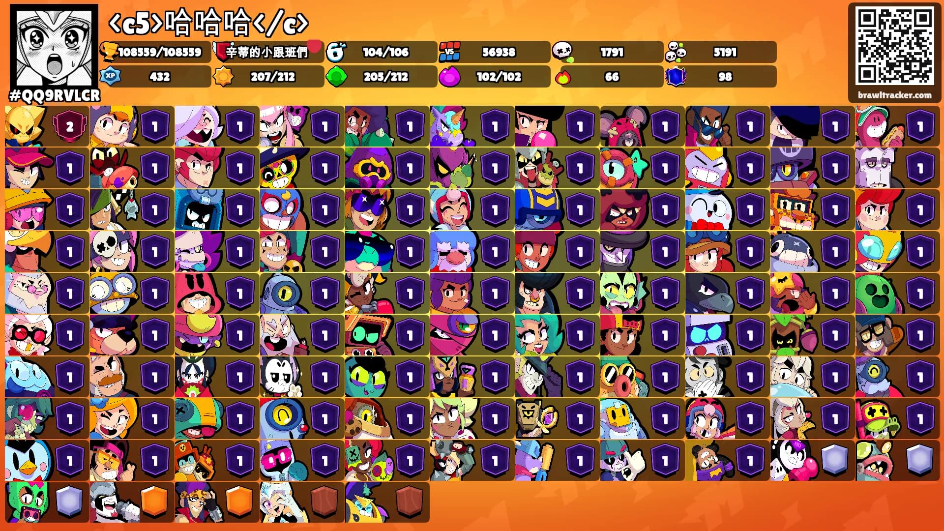 <c5>哈哈哈</c>'s Ranks