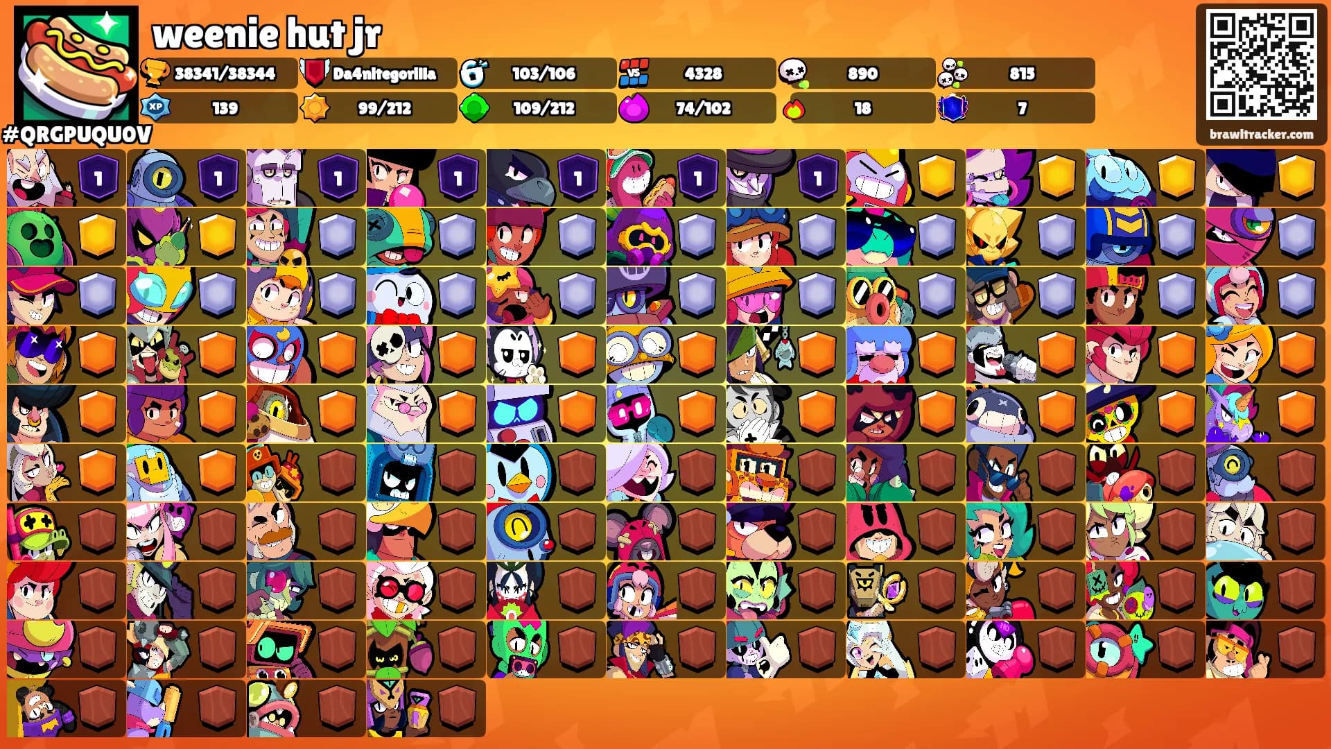 weenie hut jr's Ranks