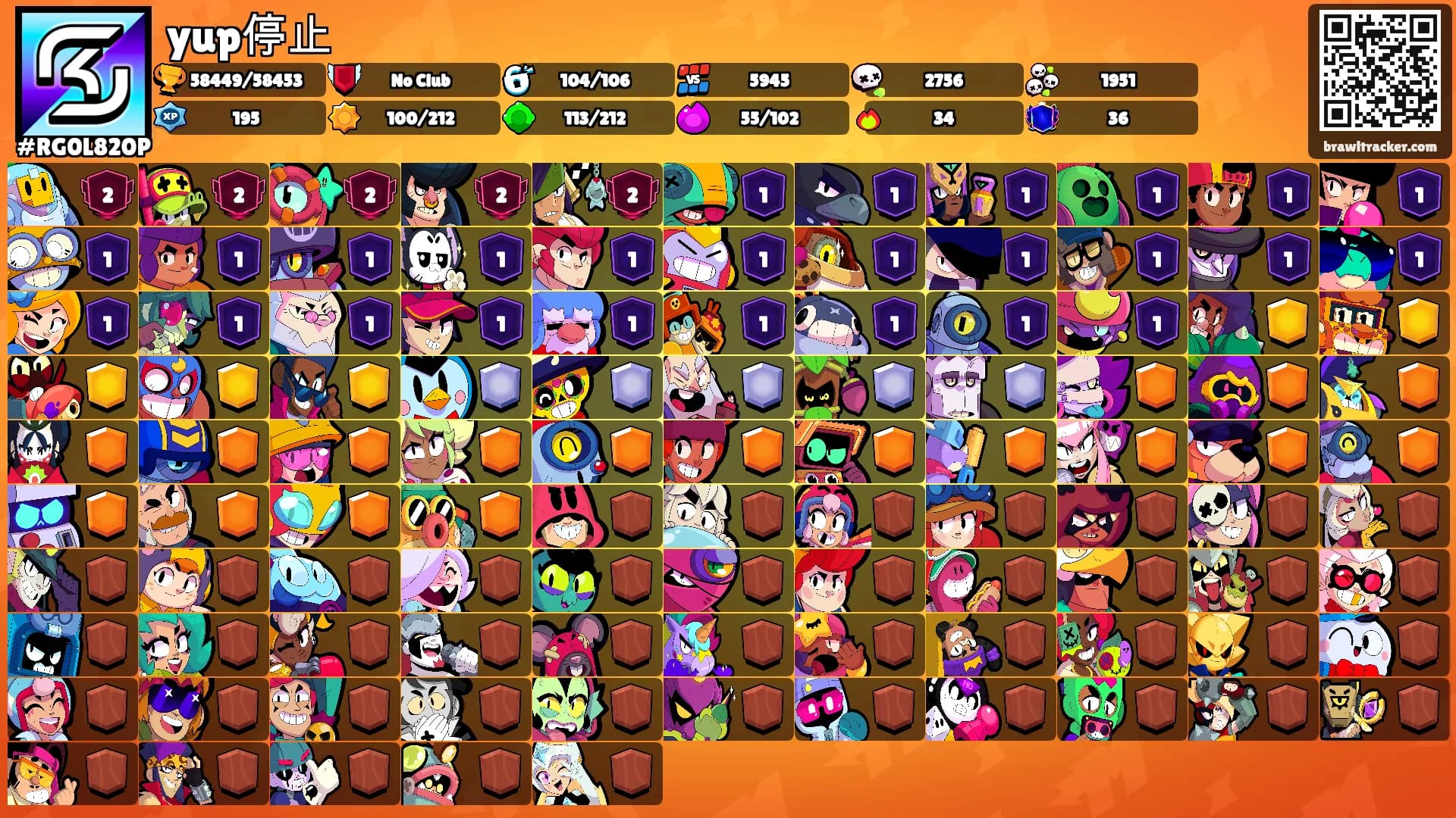 yup停止's Ranks