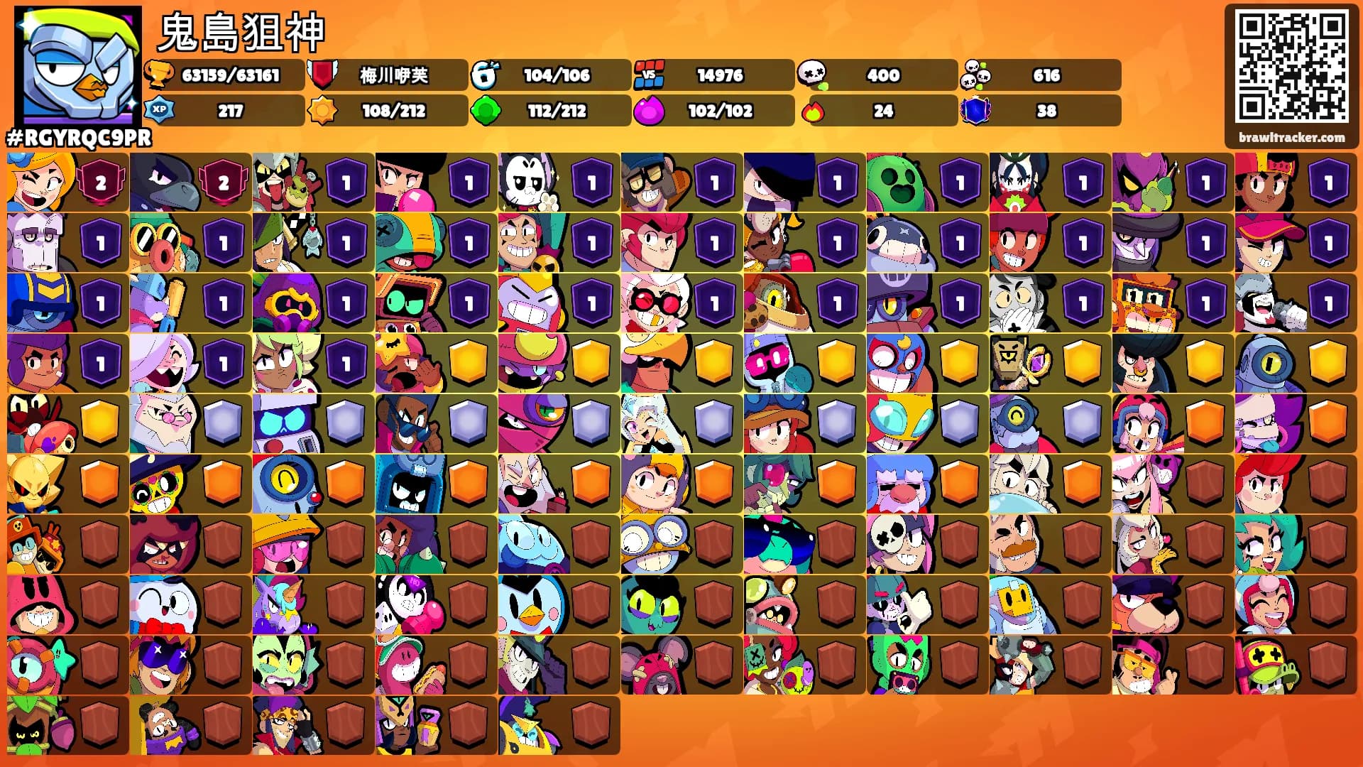 鬼島狙神's Ranks