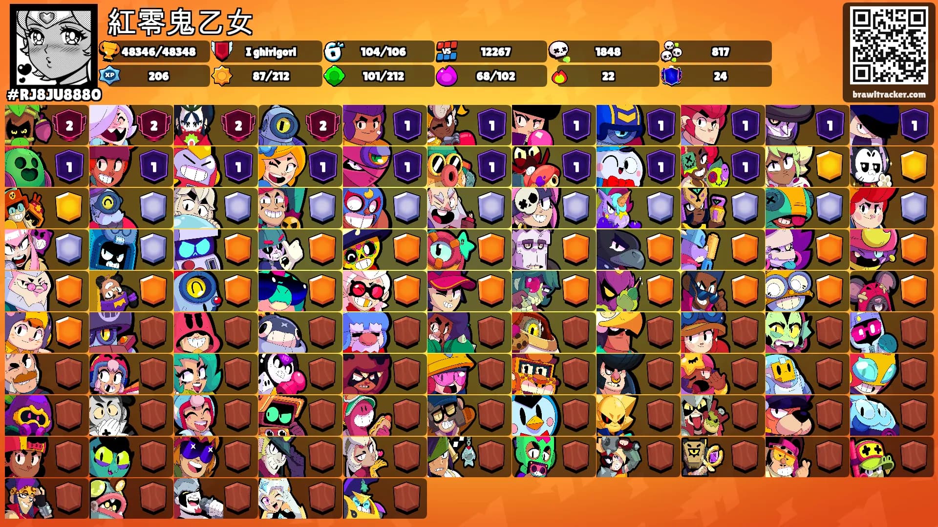 紅零鬼乙女's Ranks
