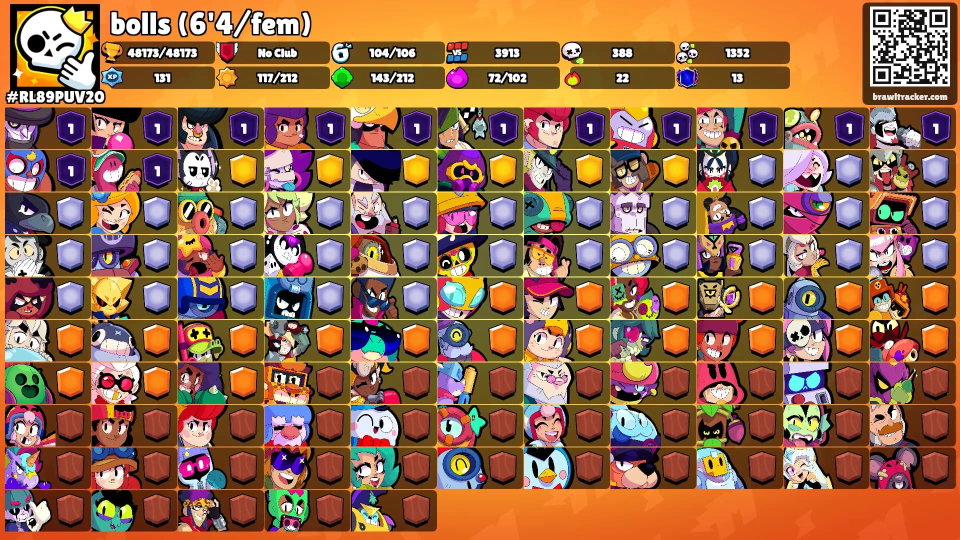 bolls (6'4/fem)'s Ranks
