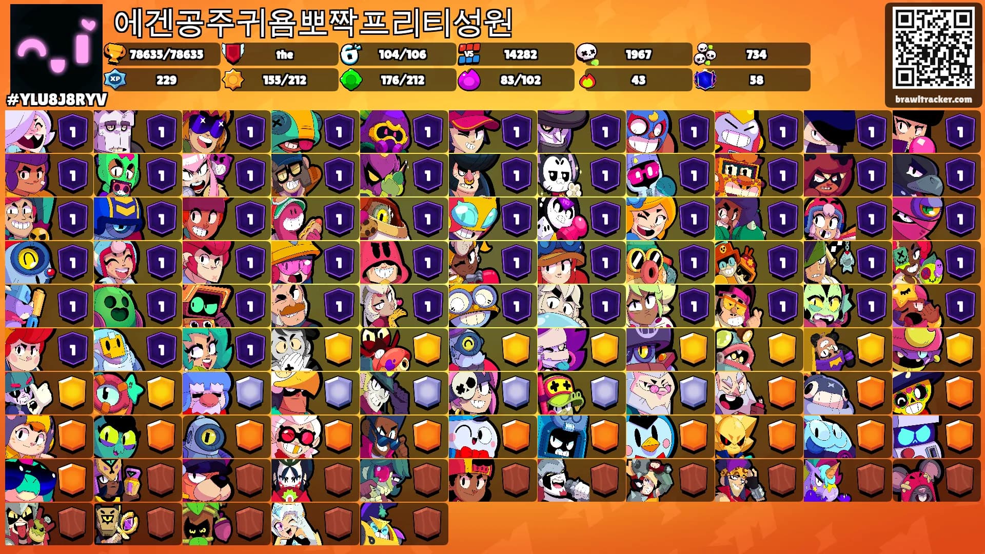 에겐공주귀욤뽀짝프리티성원's Ranks