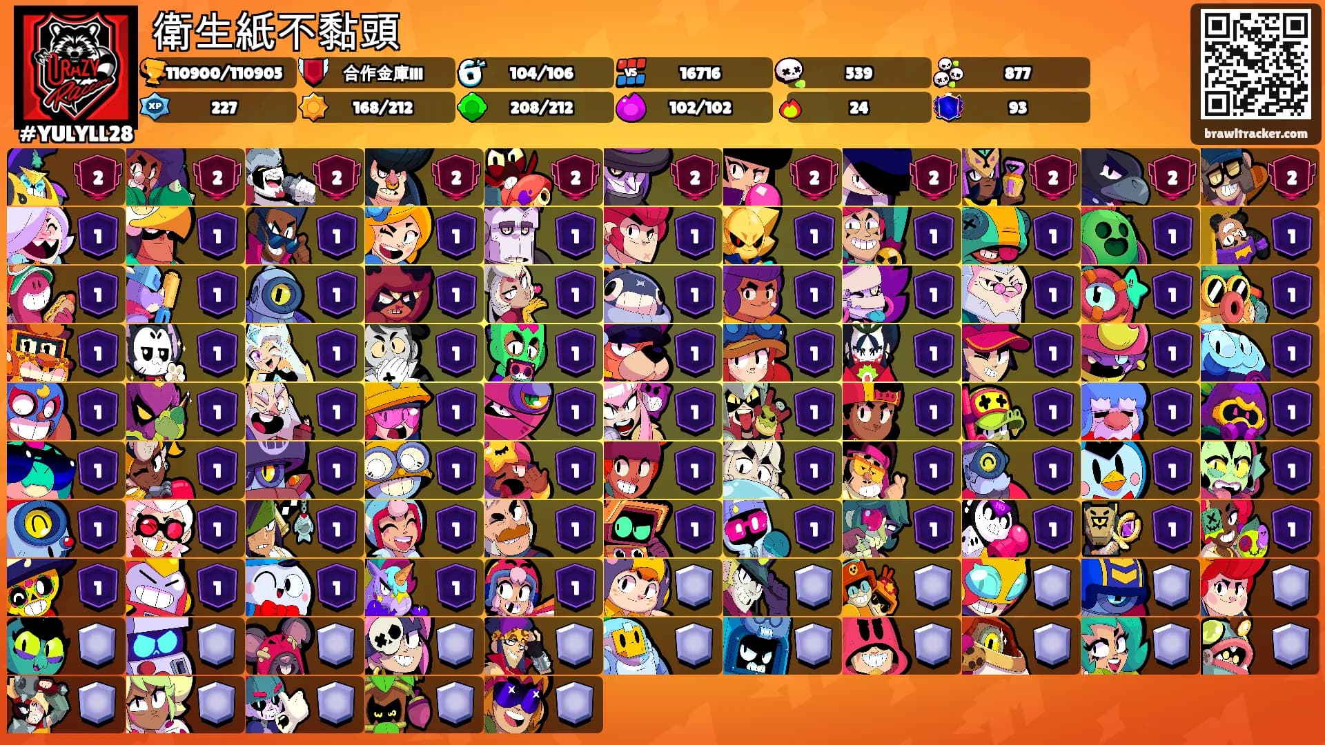 衛生紙不黏頭's Ranks